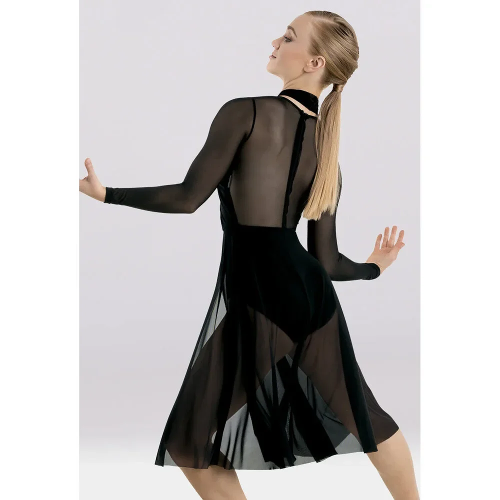 Pre-Owned Dance Costume Balera D10402 Medium Child Warm Sand Mesh Dress Contemp